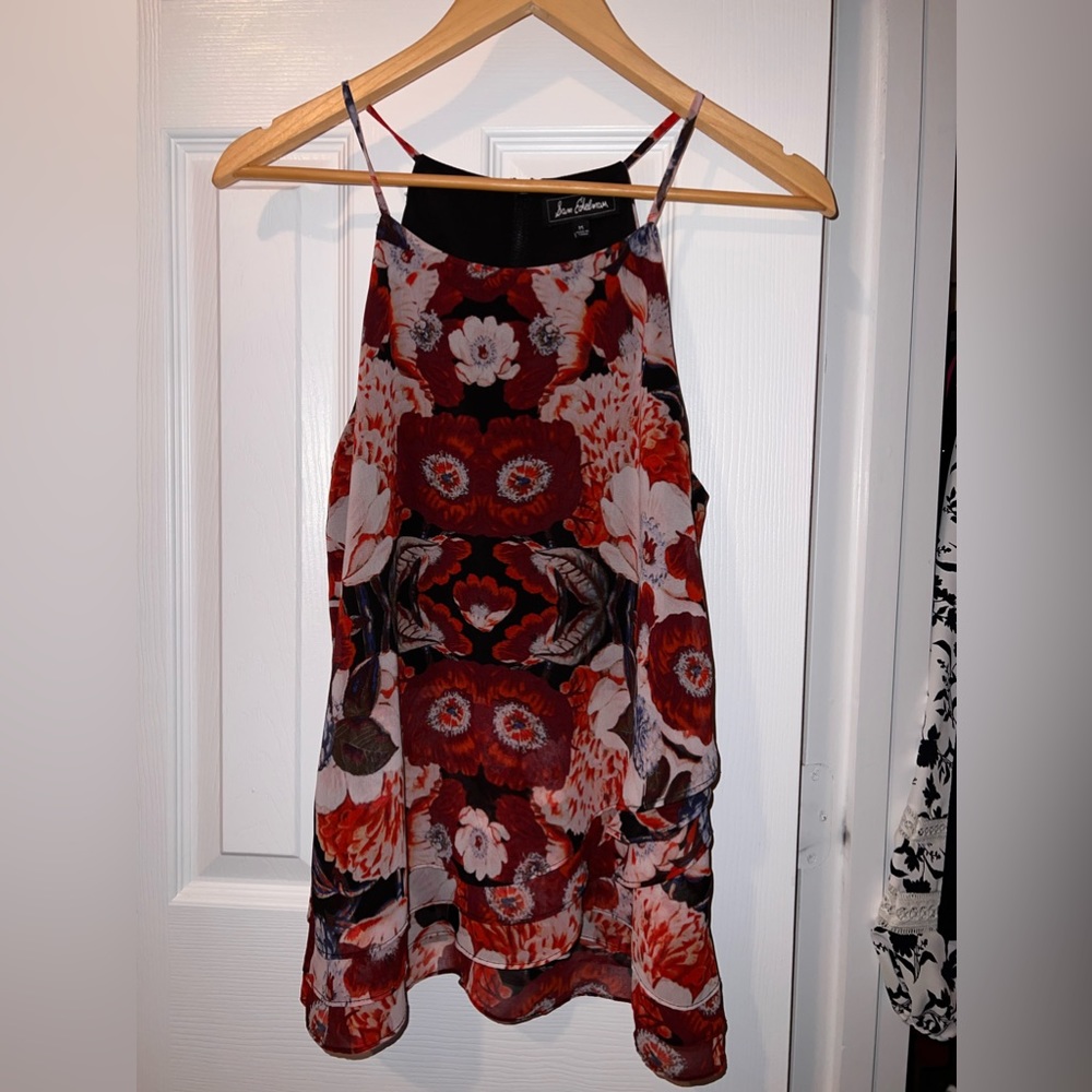 Sam Edelman Red Floral Cami Top, Size M